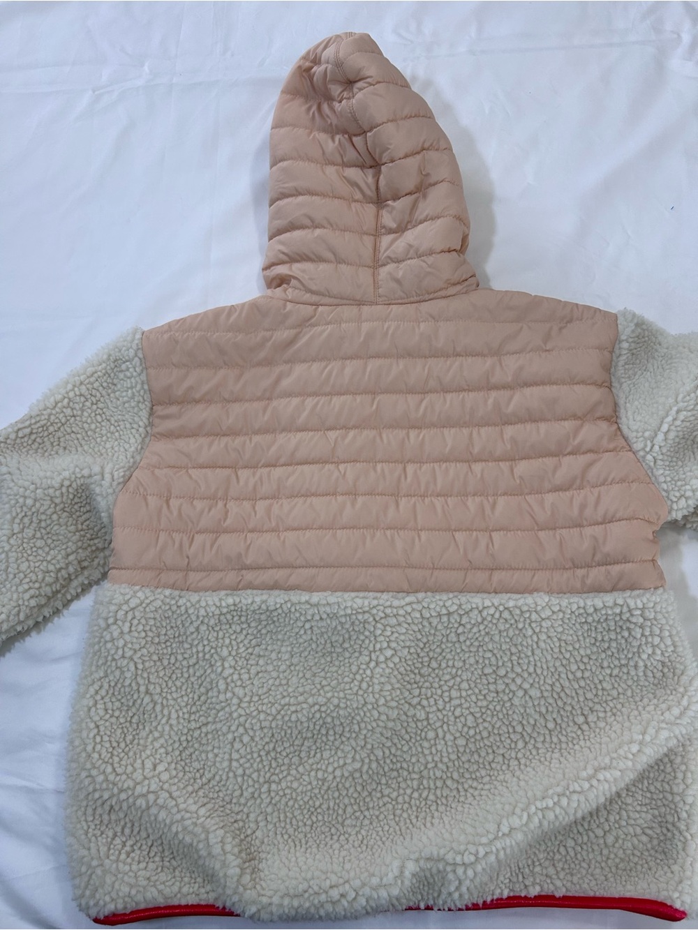 Ivory Ella Claire Mixed Media Sherpa Pullover Jacket. S - Picture 7 of 16